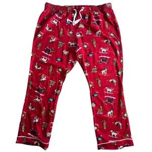 Old Navy Flannel Christmas Pet Print PJ Pants Size XL Lounge Cotton Dog Cat Tree